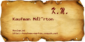 Kaufman Márton névjegykártya