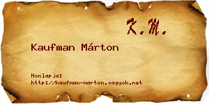 Kaufman Márton névjegykártya